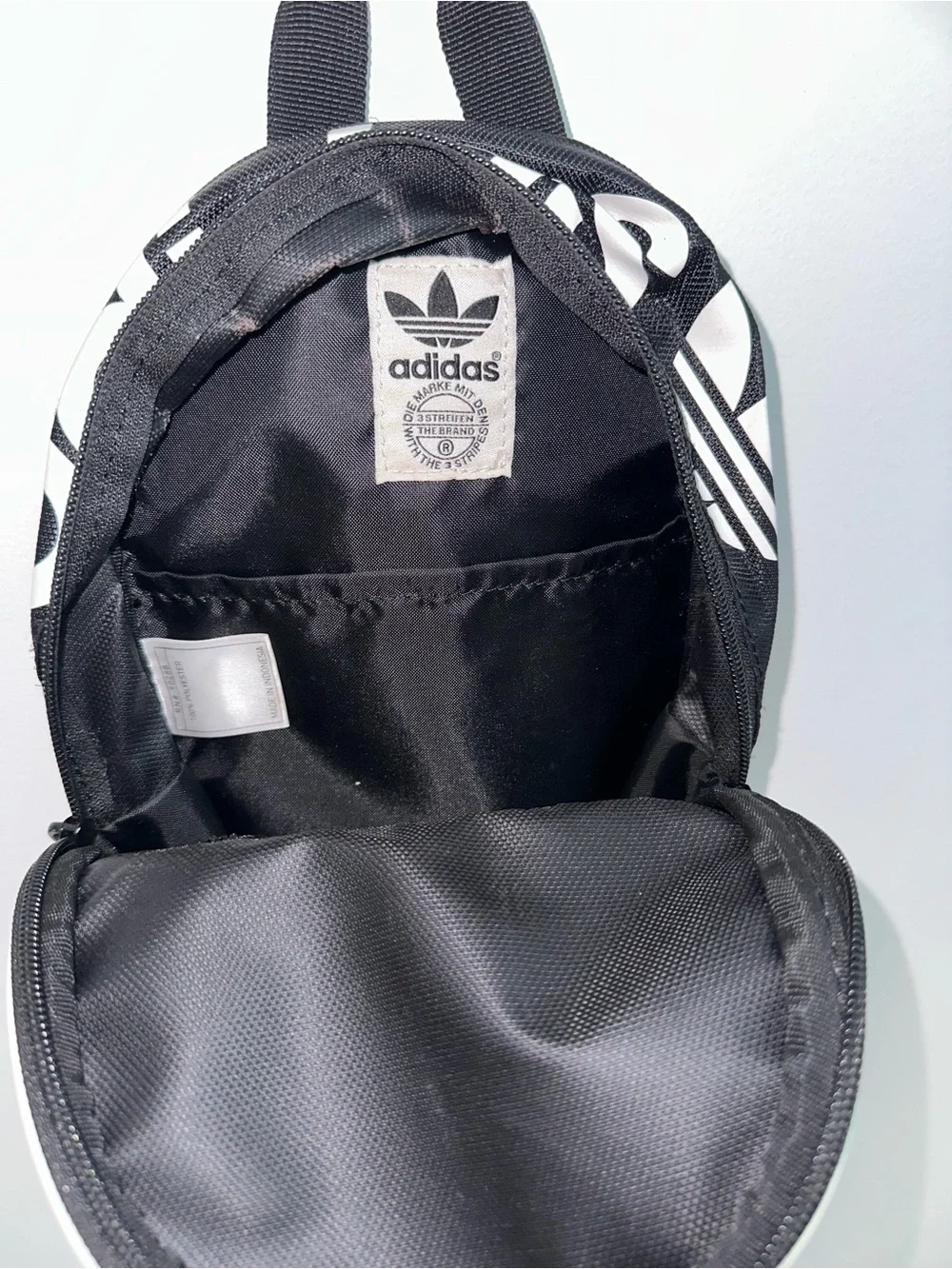 adidas Black and White Mini Backpack